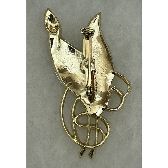 Vtg Gold Tone/Enamel Leaf Brooch - Picture 2 of 2